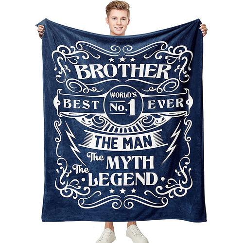 Blue Personalized Love Letter Blanket for Brother Christmas Gift