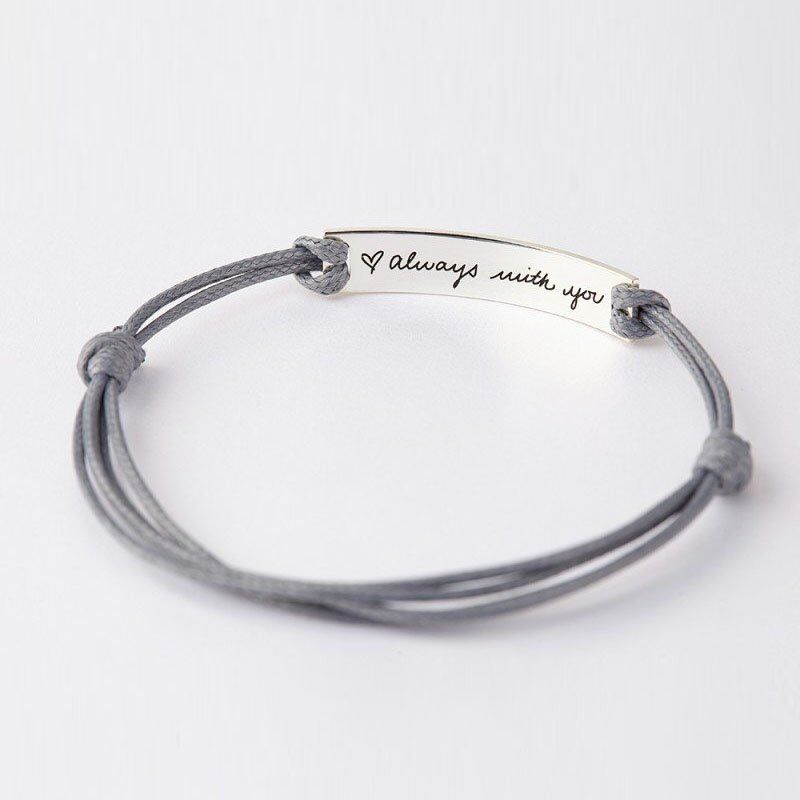 Leather Handwriting Name Bracelet - For Love one