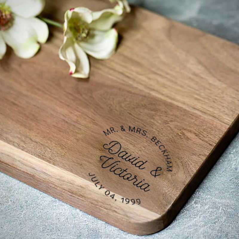 Personalized Name And Date Charcuterie Board Minimalist Style Gift for New Couples