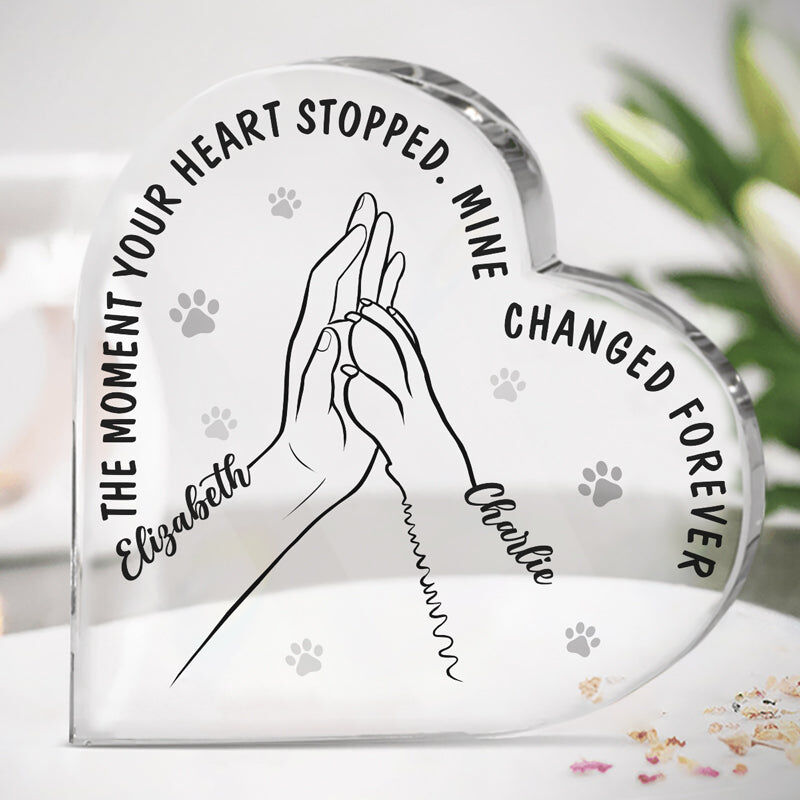 Personalized Acrylic Plaque The Moment Your Heart Stopped Mine Changed Forever Memorial Gift for Pet Lover