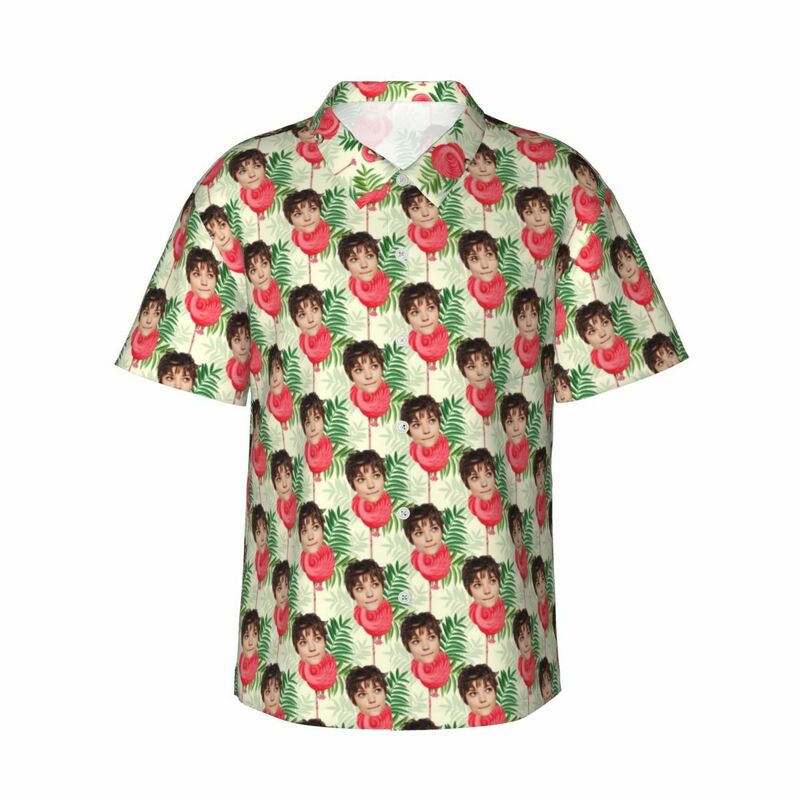 Personalisiertes Hawaii-Hemd Flamingo Print Resort Hemd Unisex