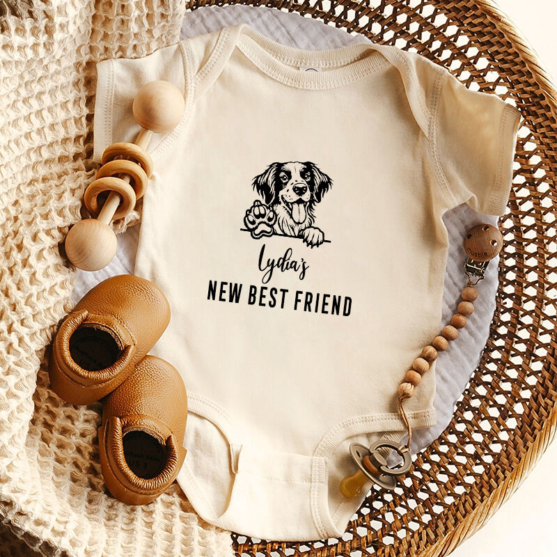 Onesie Bébé Personnalisee Photo d'un animal de compagnie en option Cadeau de naissance parfait pour les amoureux des animaux de compagnie