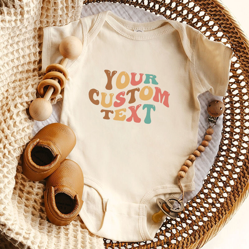 Body de bebé personalizado con mensaje personalizado, estilo de texto a color, diseño atractivo para baby shower, regalo para nueva mamá