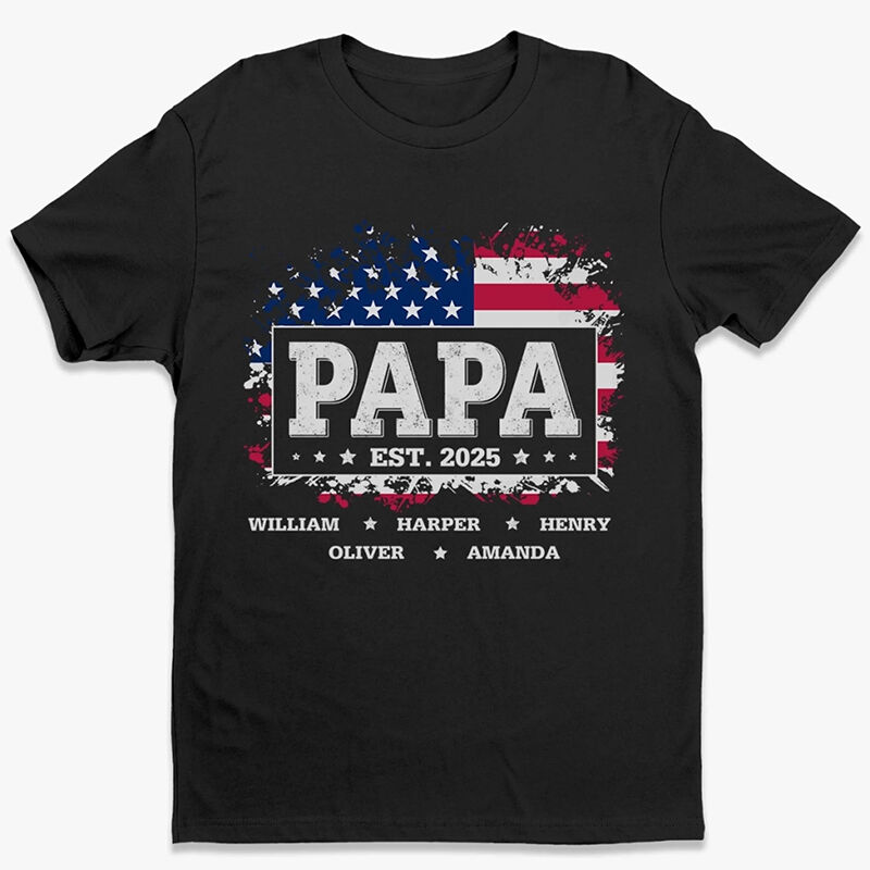 Personalized T-shirt Custom Dad Nickname Cool Box Element Design Attractive Gift for Father's Day