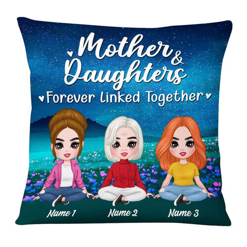 Coussin Personnalisé "Mother's Daughter Foever Linked Together"