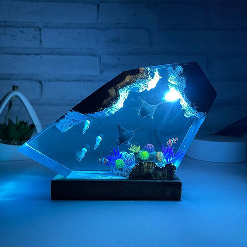 ウミグモ　深海生物樹脂封入標本 LEDライト付き 木製ケース ウミグモ 深海生物樹脂封入標本 LEDライト付き 木製ケース