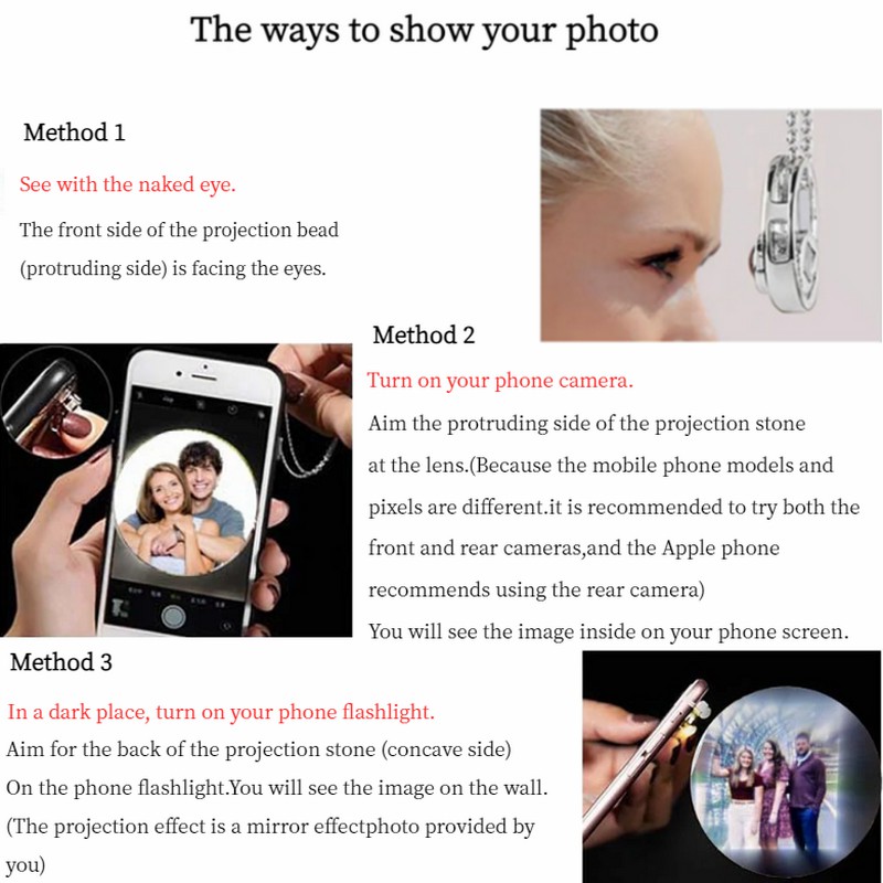 Personalized Projection Picture Bracelet With Round Pendant Simple Birthday Gift For Her