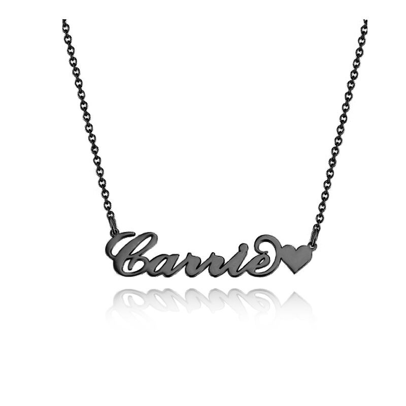 "Love All" Personalized Name Necklace With Little Heart