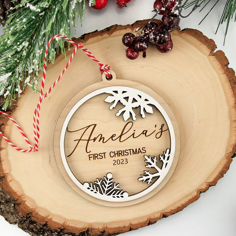 Personalisiertes Name Holz Weihnachtsbaum Ornament