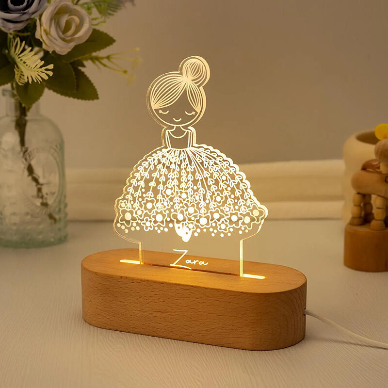 Personalized Name Night Light with Dancer Pattern Lovely Gift for Girl