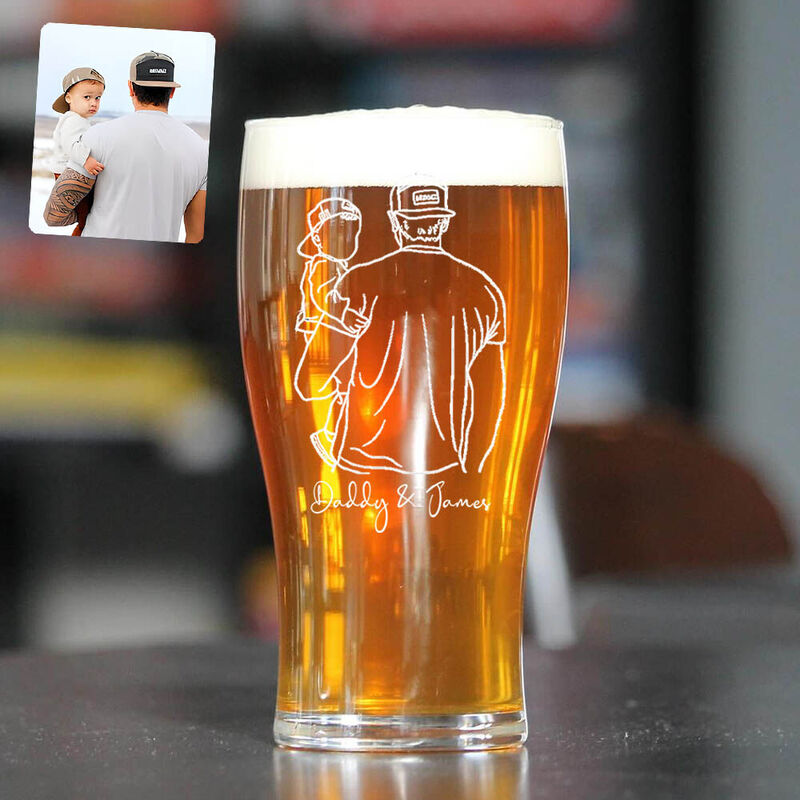 Personalisiertes Foto-Bierglas mit individuellem Namen Wunderbares Geschenk für die Familie