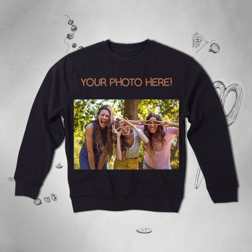Sweatshirt avec Photo Personnalisé Cadeau pour Elle et Lui