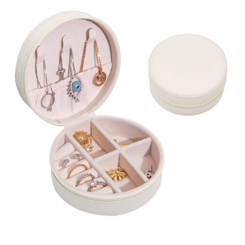 Personalized Jewelry Box Round Custom Name and Initial Letters for Sweet Couple