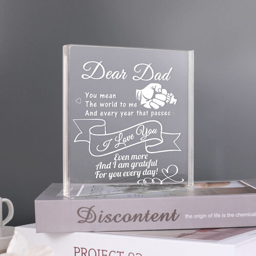 Funny Gift for Dear Dad "I Am Grateful for You Every Day" Square Acrylic Plaque