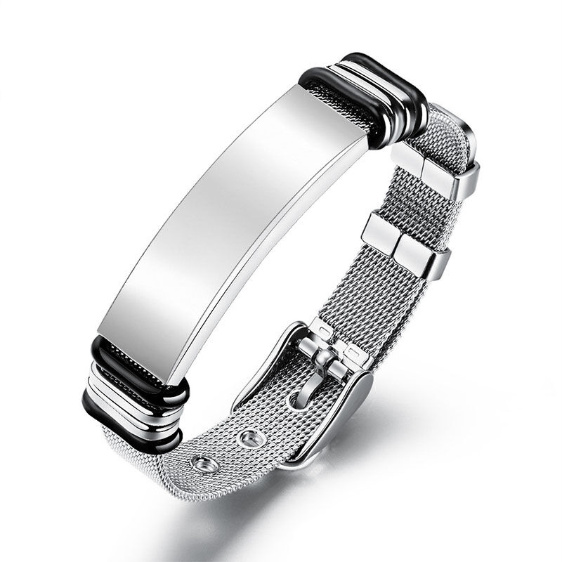 "Handsome Life" Personalized Bracelet for Men Stainless Steel Strap
