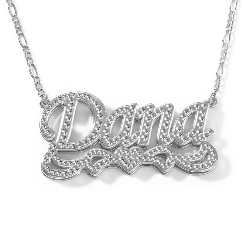 Double Layer Personalized Name Necklace with Heart Pendant