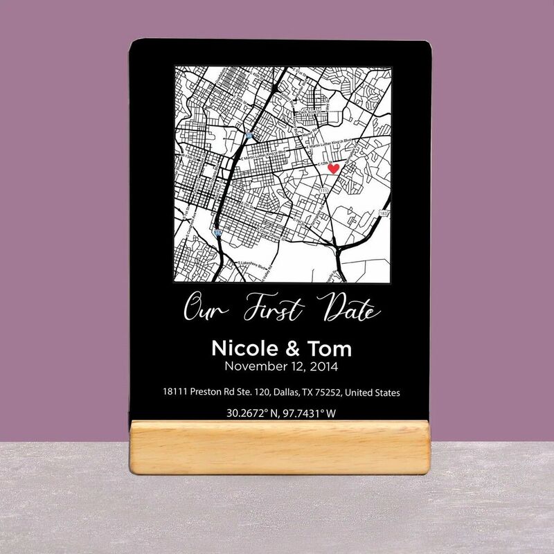 Personalized Love Map Acrylic Plaque Unique Present for Special Day