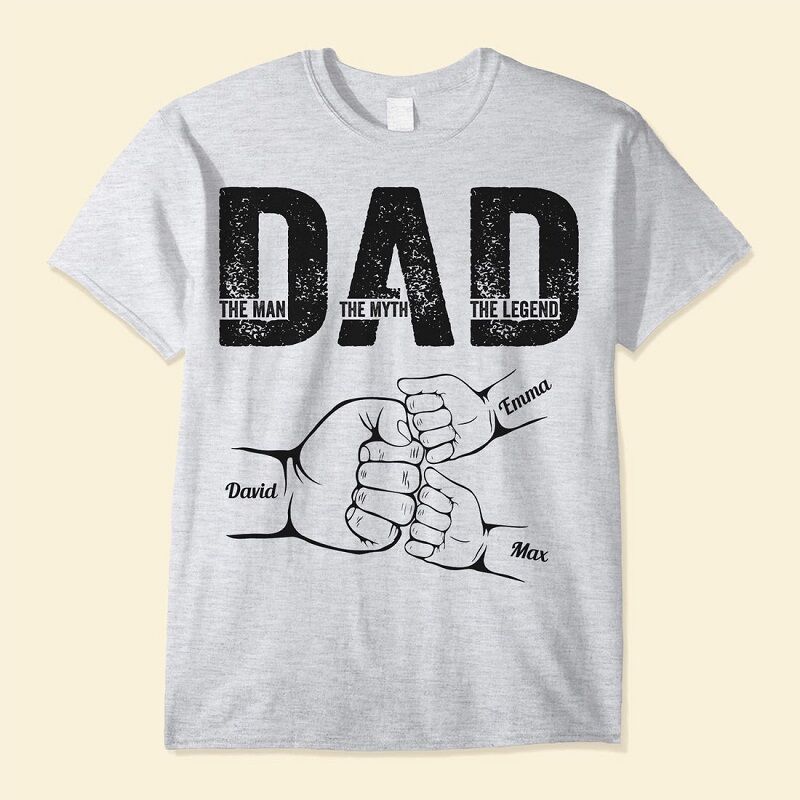 Personalisiertes T-Shirt Der Mann Der Mythos Die Legende mit individuellem Faustschlag Großartiges Geschenk zum Vatertag