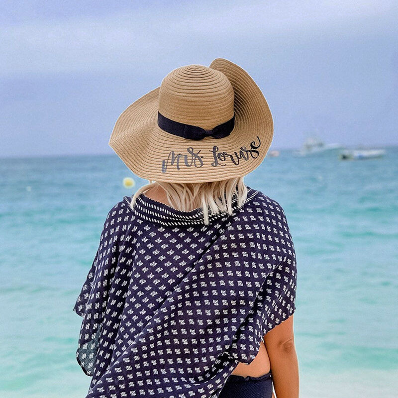 Sombrero de Sol para Playa Personalizado Cinta para la Cabeza con Lazo Perfecto Regalo para Despedida de Soltera en Vacaciones