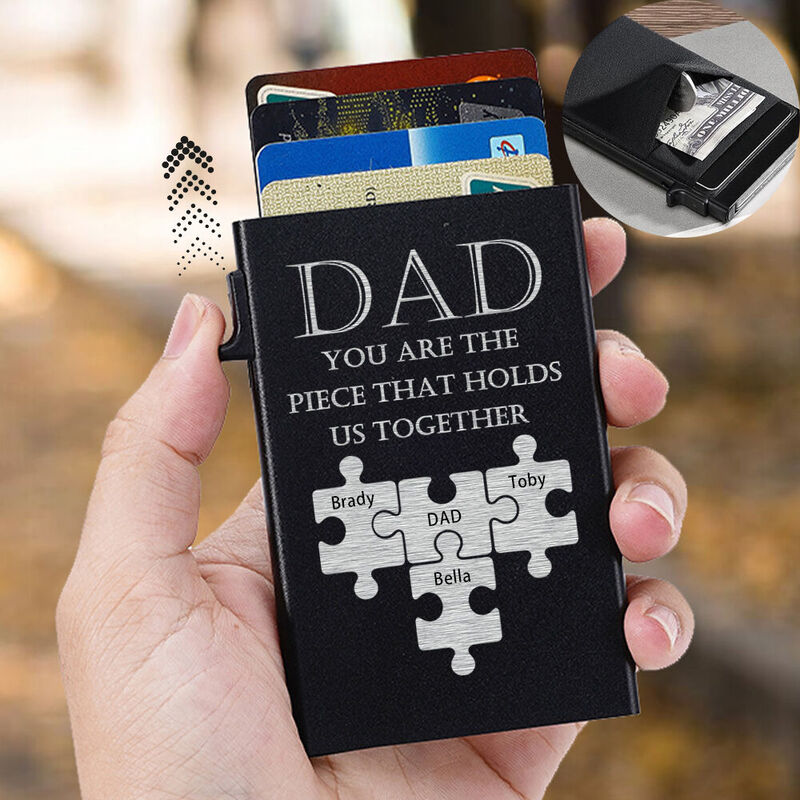 Porte-cartes pop-up personnalisé avec nom Cadeau pour papa