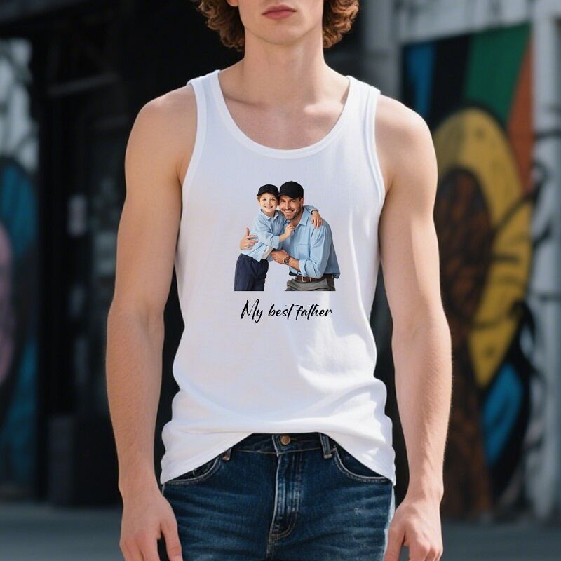 Personalized Tank Top Custom Photo Figure with Love Words Design Perfect Gift for Family