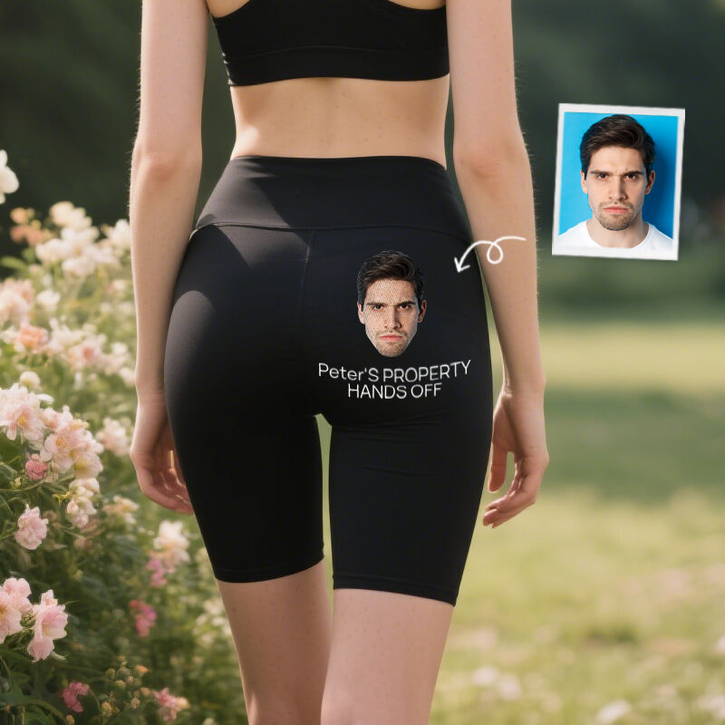 Leggings da motociclista personalizzati con foto personalizzata e motivo divertente regalo per i suoi amanti