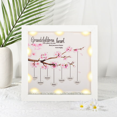 Personalisierte Light Up Family Tree Box Frame mit Namen Geschenk für Familie