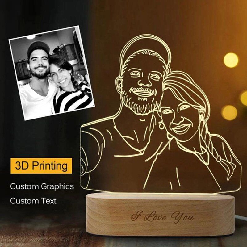 Lampe à photos 3D personnalisée - cadeau pour l'amoureux