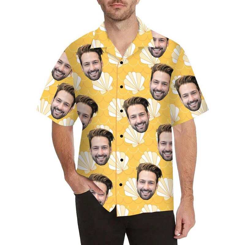 Custom Face Baker Men's All Over Print Hawaiian Shirt