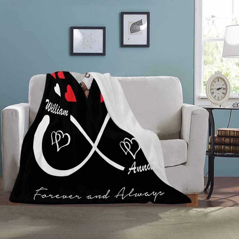 Personalized Infinity Love Name Blanket Custom Blanket For Couple