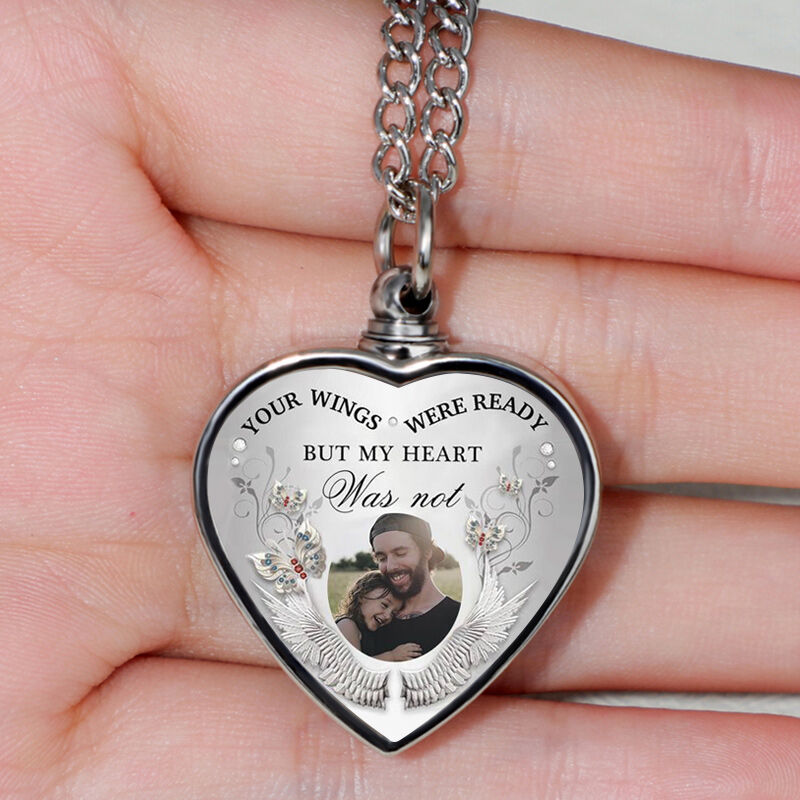 Custom Picture Memorial Urn Necklace Forever Love In Heart