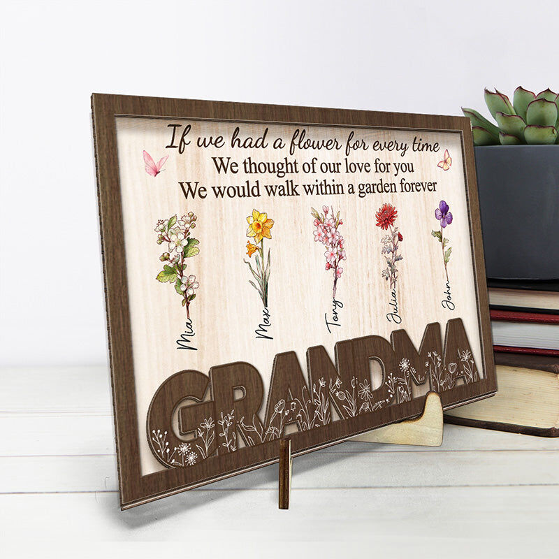 Personalized Birth Flower Frame We Would Walk Within Your Garden Forever Pretty Meaningful Gift for Mother's Day