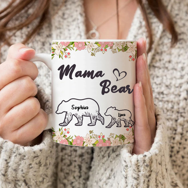 Personalized Name Mug Bear Family Warm Gift for Special Day