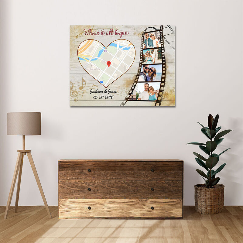 Personalized Picture Canvas Wall Art Films Design Style Precious Present for Couples