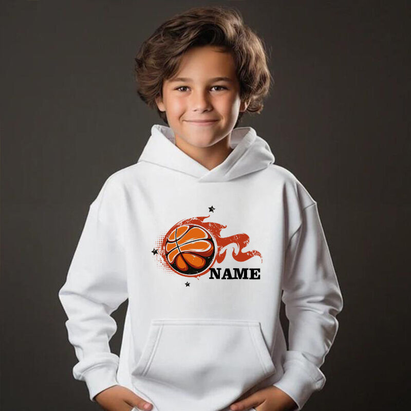 Personalized Kids Hoodies With Customized Names And Basketball Graphics For Sports Fanatics