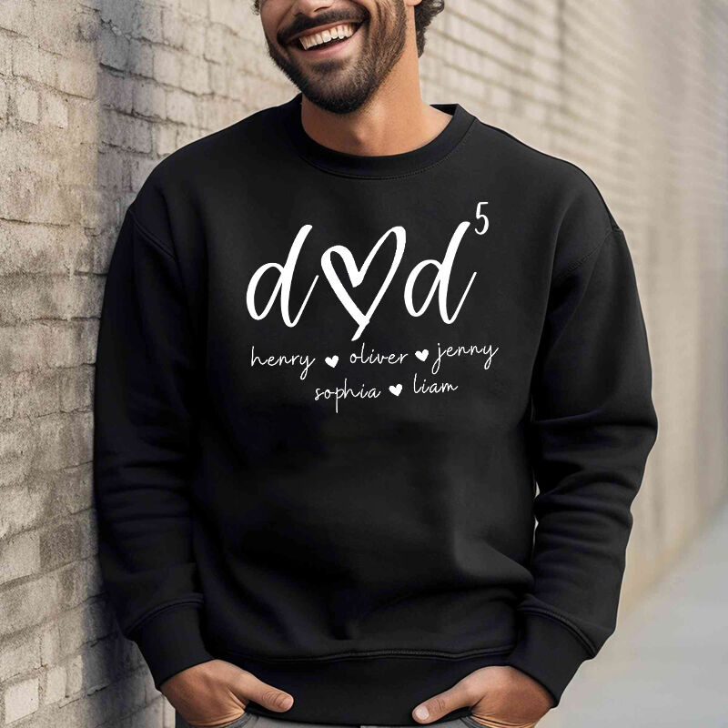 Personalized Sweatshirt Custom Dad with Number of Children and Names Design Attractive Father's Day Gift