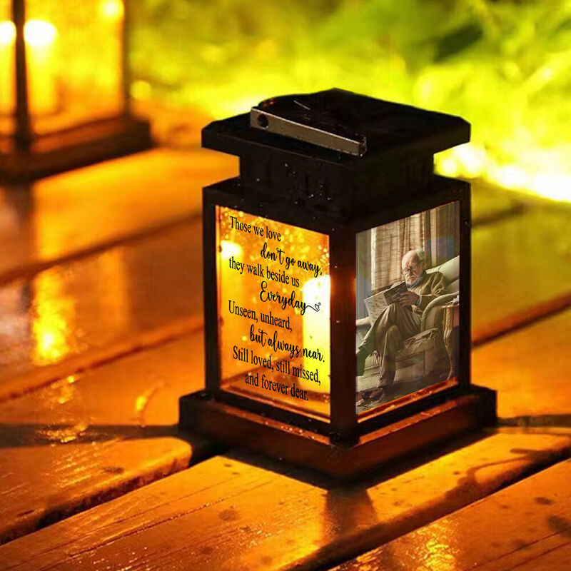Personalisierte Solar-Retro-Palastlaterne Foto hochladen Wandmontierte Gartenleuchte für Weihnachten