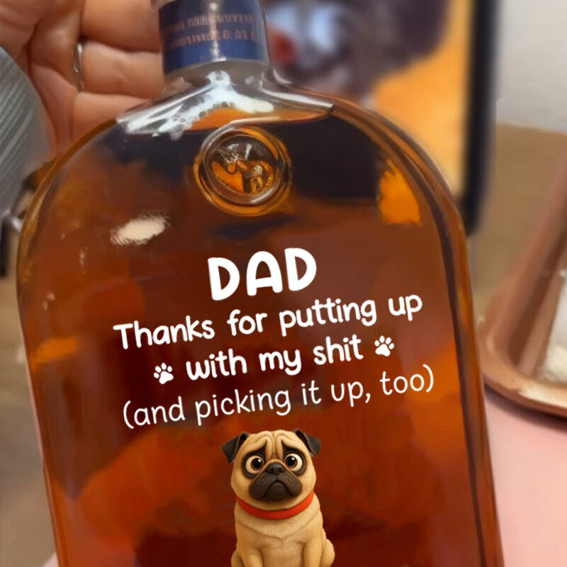 Bottiglia di whisky personalizzata con foto regalo premuroso per gli amanti degli animali domestici