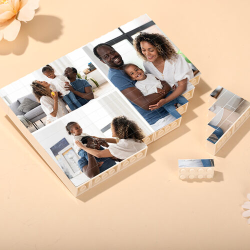 Cornici Personalizzati con 3 Foto in Puzzle per Famiglia