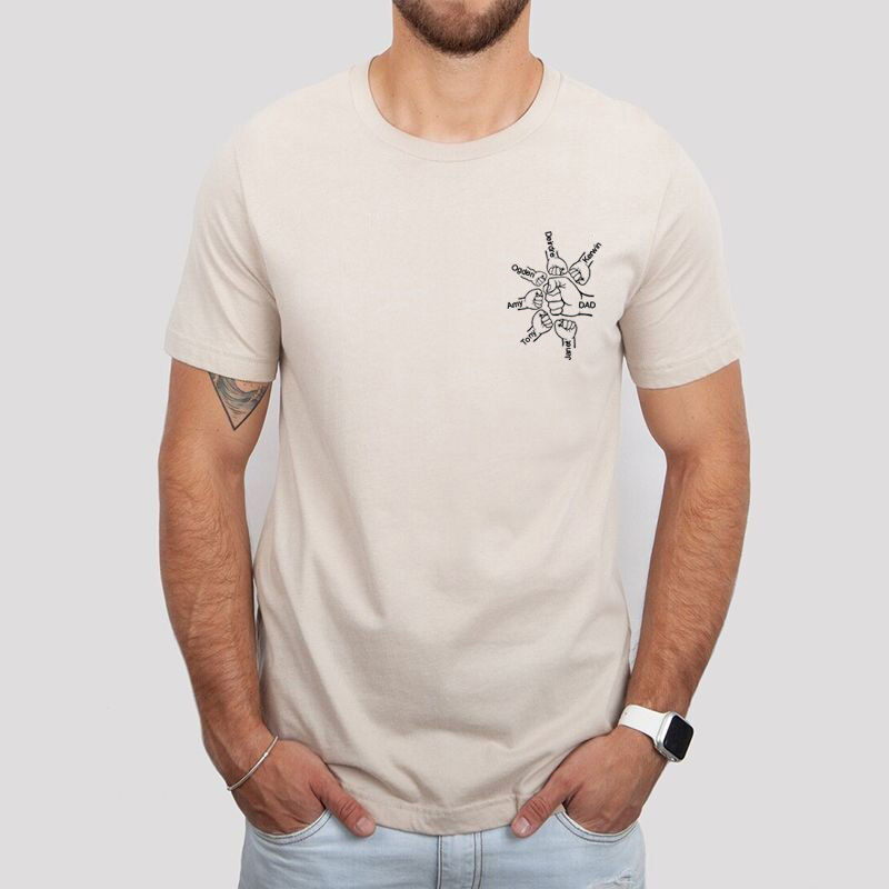 T-shirt personalizzata con motivo a pugno e nome personalizzato per Super Papà