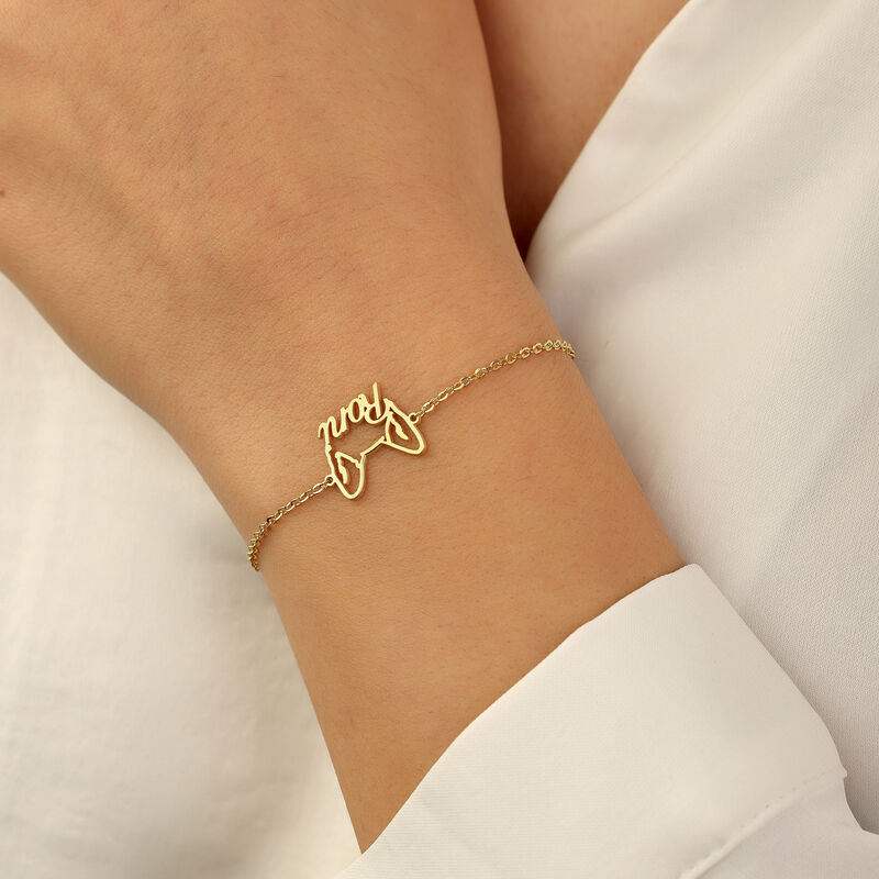 Gepersonaliseerde naamarmband Gepersonaliseerd dierenhoofd geschenk voor dierenliefhebbers