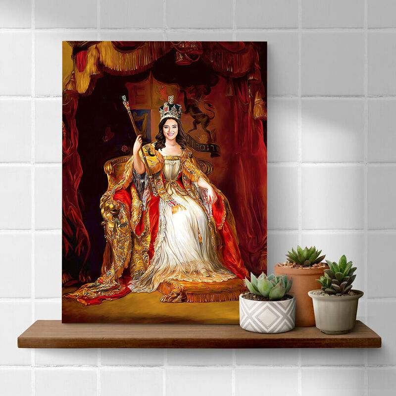 Customized Head Photo Royal Photo Frame "The Royal Highness" Portrait for Her