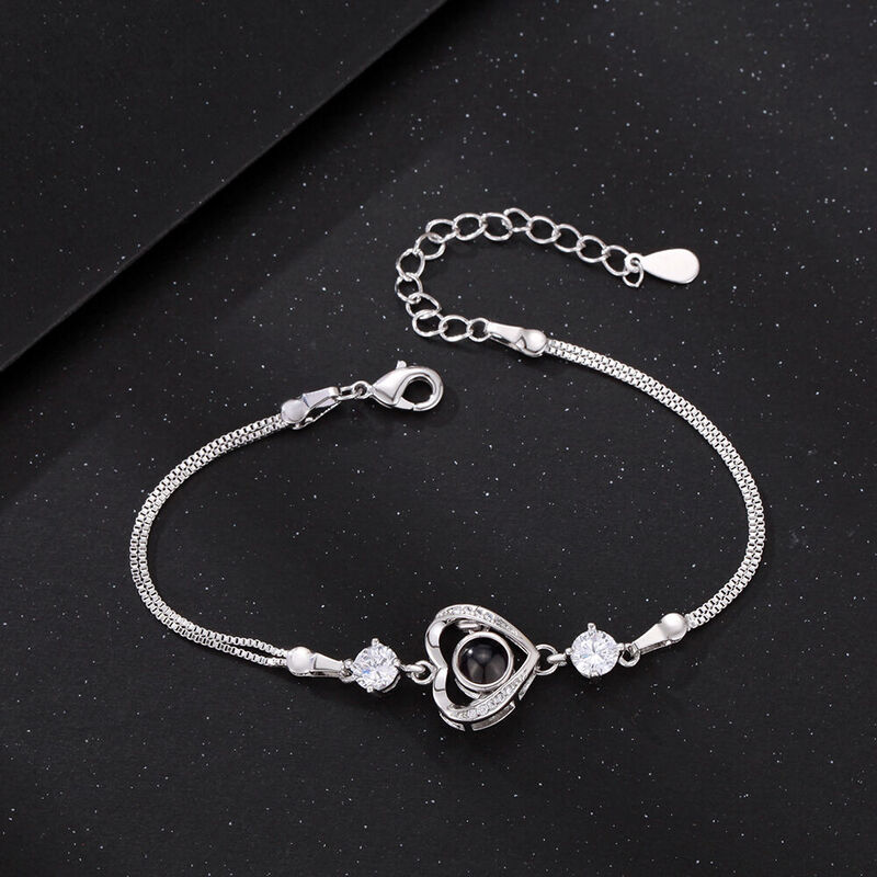 Personalized Projection Bracelet Heart Shape Pendant Beautiful Gift For Mom