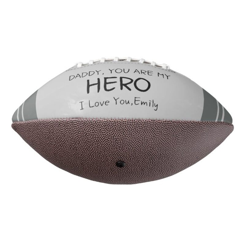 "Hero Dad" Personalized Football Can Be Added with Photos and Name as a Gift for Dad