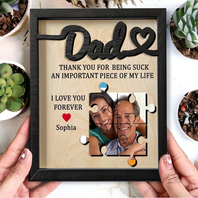 Personalized Photo Puzzle Frame Warming Father's Day Gift