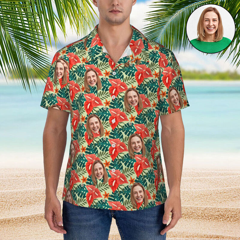Personalisiertes Hawaiihemd Tropischer Stil Urlaub Oberteil Unisex