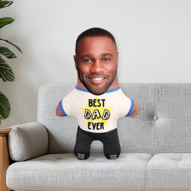 Personalized Face Pillow "Best Dad Ever" Face Pillow Gift for Dad