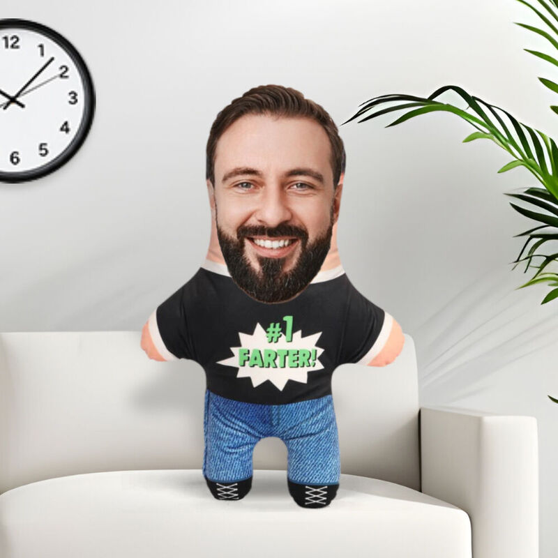 Almohada Cara Personalizada «#1 Farter» Cadeau para el Día del Padre