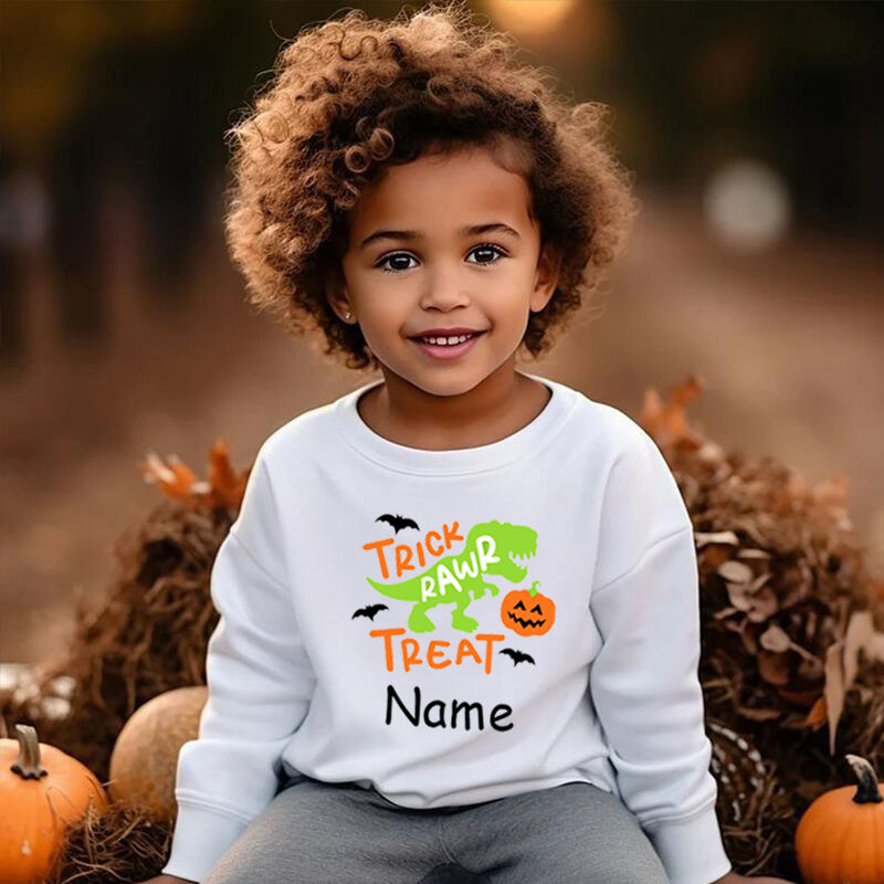 Personalized Children's Sweatshirts Customized Name Strips Halloween Patterns Funny Gifts For Kids