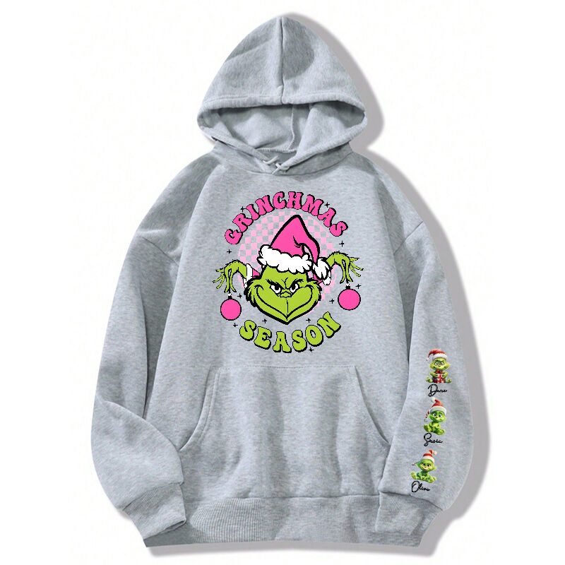 Personalized Hoodie Grinchmas Season Custom Name Pattern Design Attractive Christmas Gift for Family